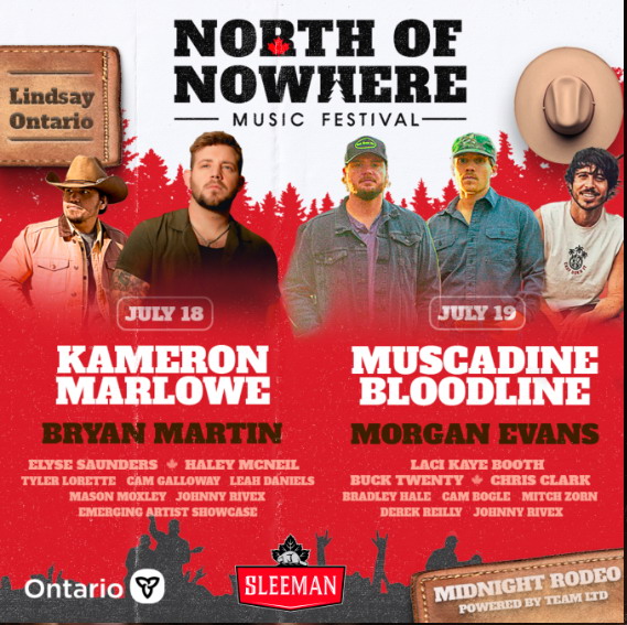 North of Nowhere Music Festival, July 18 - 19, 2025, Lindsay, Ontario